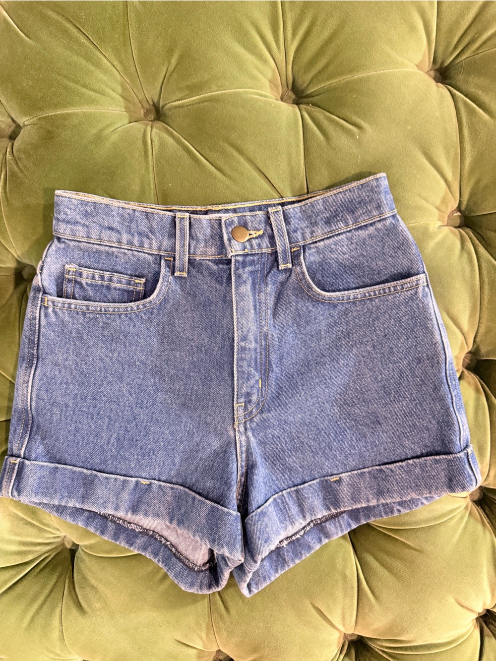 Denim Mini Skirt in Classic Blue